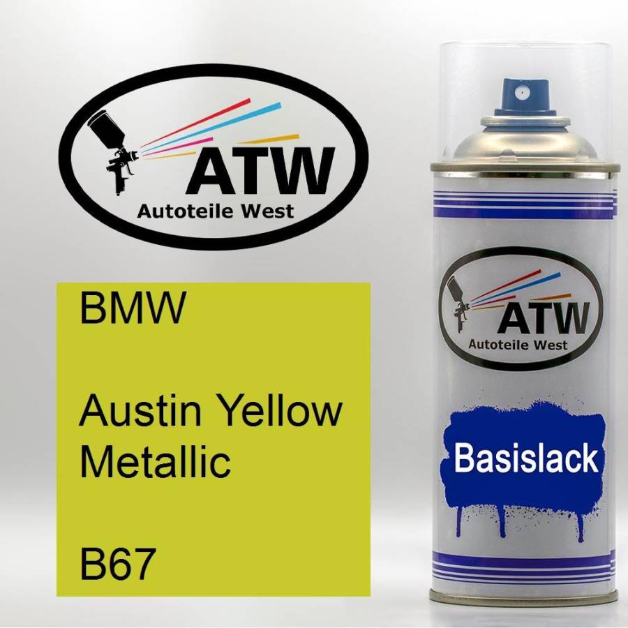 BMW, Austin Yellow Metallic, B67: 400ml Sprühdose, von ATW Autoteile West.